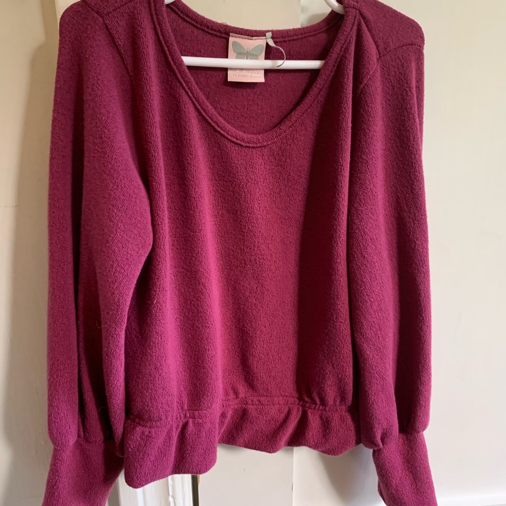 For All Seasons top, dark red, size M (girls)